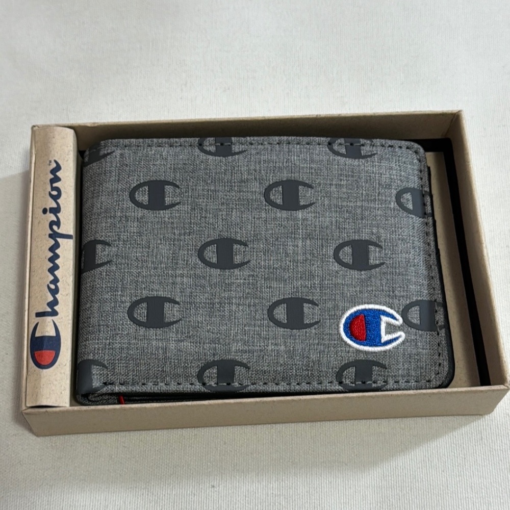Champion Men's Rhyme Bifold Wallet Heather Grey New